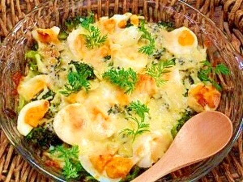 ブロッコリーと茹で卵☆味噌マヨチーズ焼き